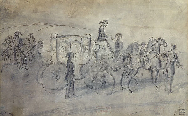 The Sultans Carriage, 19th century (drawing)