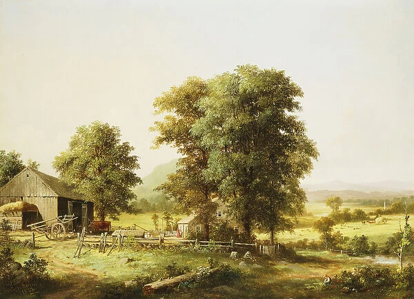 Summer Farm Scene, 1862 (oil on canvas)