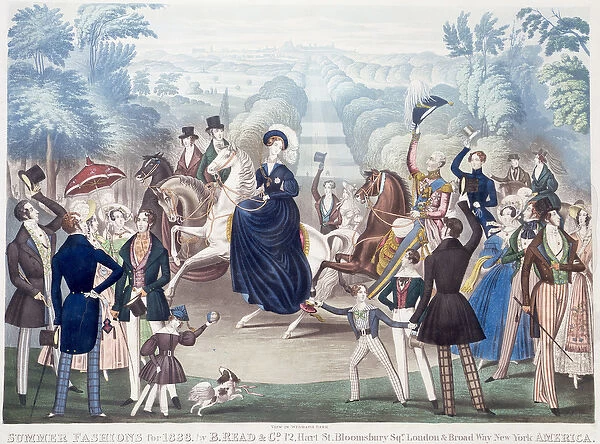 Summer Fashions for 1838, View in Windsor Park by B Read and Co. (coloured aquatint)