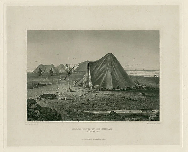 Summer tents of the Eskimaux, Igloolik, 1822, 1824 (engraving)