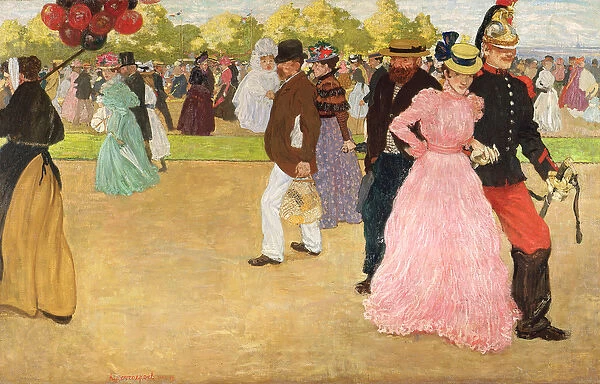 A Sunday Walk in the Bois de Boulogne, 1899 (oil on canvas)