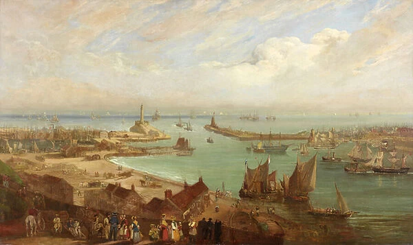 Sunderland Harbour from Roker, c. 1850-c. 1855 (oil on canvas)