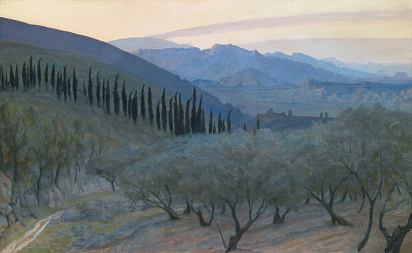 Sunrise, Umbria, 1914 (oil on panel)