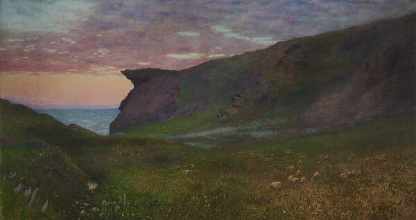 Sunset on the Coast of Cornwall, 1848-73 (Watercolour)