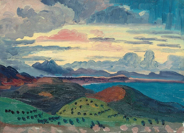 Sunset over the Dalmatian Coast (oil on canvas)