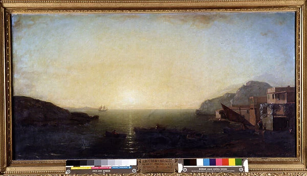 Sunset effect on the Mediterranean Sea, 1858 (oil on canvas)