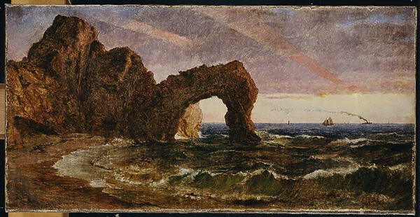 Sunset at Etretat, 1894 (oil on canvas)