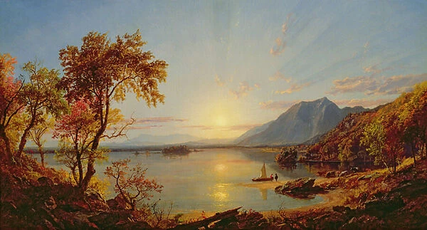 Sunset, Lake George, New York, 1867 (oil on canvas)
