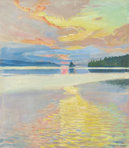 Sunset over the Lake Ruovesi, c. 1915 (oil on canvas)