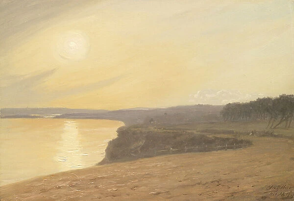 Sunset, near Bournemouth, 1899 (oil on card)