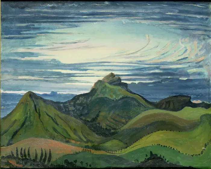 Framed Print : Sunset in the Pyrenees, c.1912-13 Framed Print : Sunset in the Pyrenees, c.1912-13