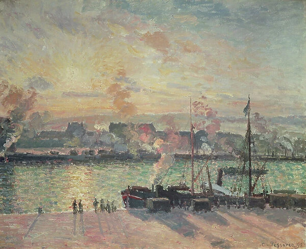 Sunset at Rouen, 1898 (oil on canvas)