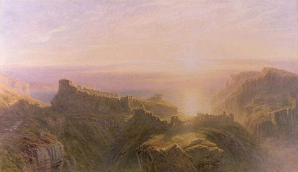 Sunset at Tintagel, 1871 (w  /  c on paper)