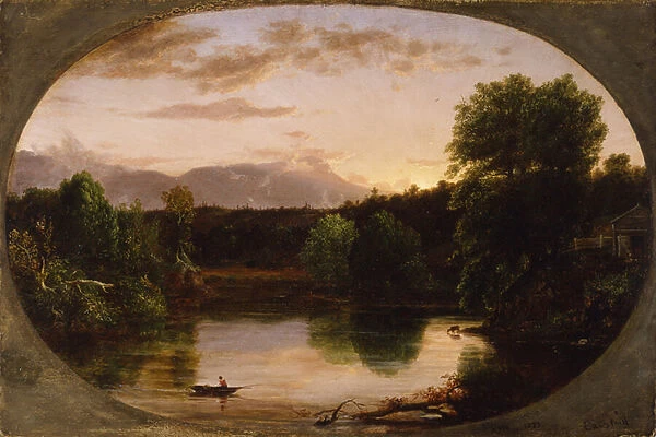 Sunset, View on Catskill Creek, 1833 (oil on panel)
