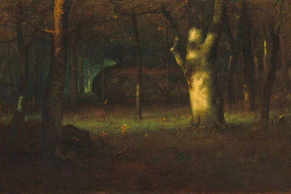 Sunset in the Woods, 1891 (oil on canvas)