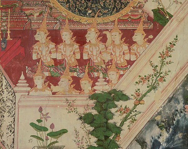 Supernatural beings in adoration, Wat Suwannaram, Thonburi, 1831 (fresco)