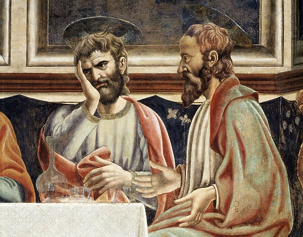 Last supper, detail of James, son of Alphaeus and Simon (Fresco, 1445-1450)