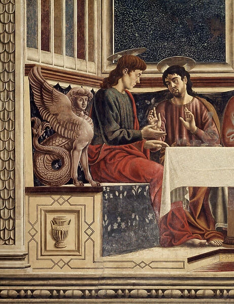 Last supper, detail of Philip and Matthew (Fresco, 1445-1450)