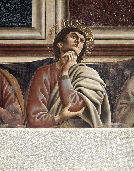 Last supper, detail of Thomas (Fresco, 1445-1450)