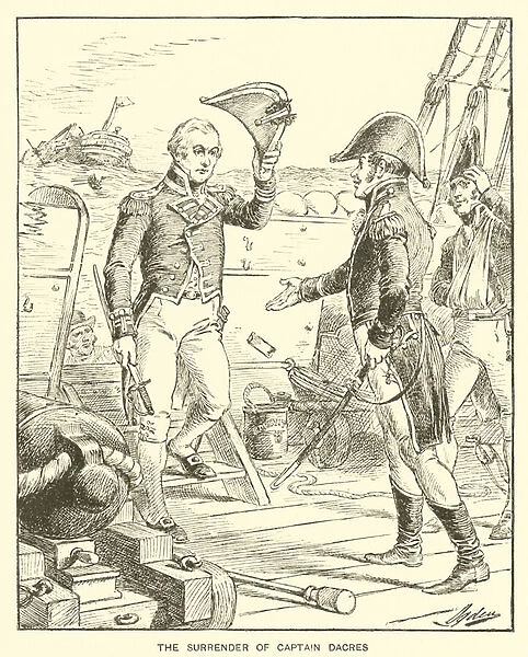The Surrender of Captain Dacres (litho)
