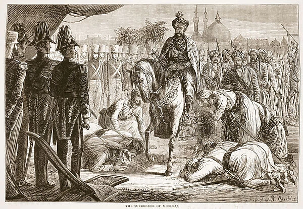 The Surrender of Moolraj, illustration from Cassell