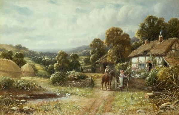A Surrey Cottage (oil on canvas)