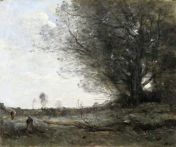 A Surrey landscape (oil on canvas)