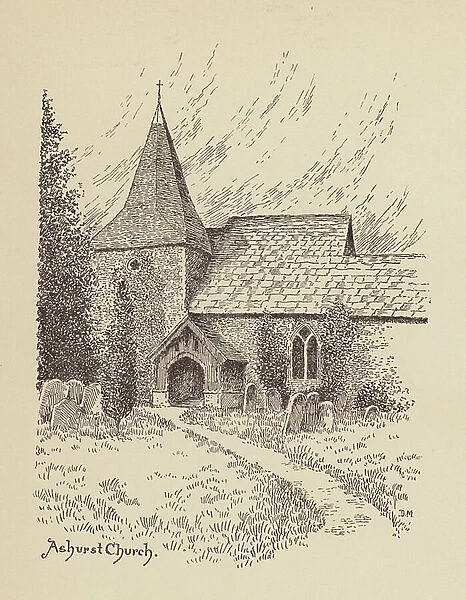 Sussex: Ashurst Church (litho)