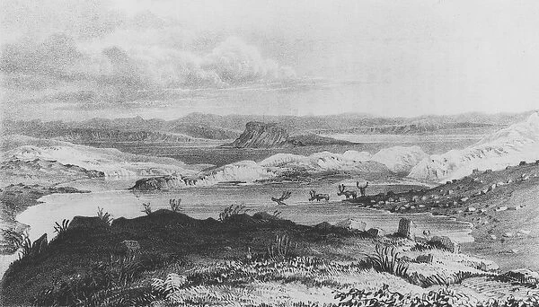 Sussex Lake, source of the Thlew-ee-cho river, 1836 (engraving)
