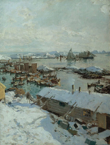 In Svolvaer harbour, 1882 (oil on canvas)