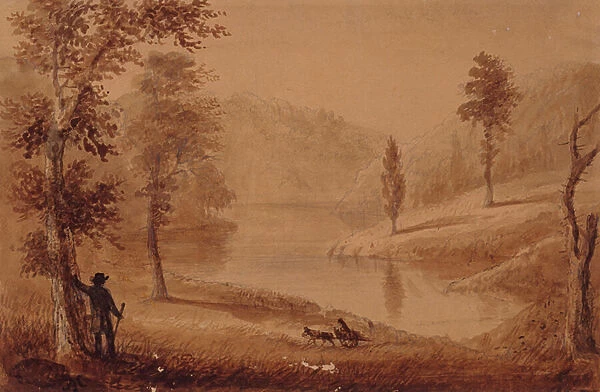 Swan Lake, c. 1837 (w  /  c on paper)