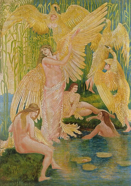 The Swan Maidens, 1894 (oil & mixed media on paper)