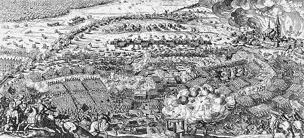 The Swedish victory at the Battle of Lutzen, 1632 (engraving)