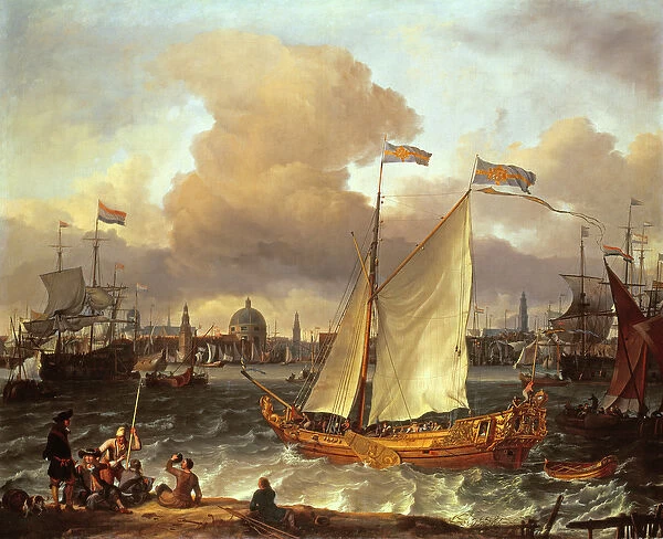 The Swedish Yacht Lejouet, in Amsterdam Harbour, 1674 (oil on canvas)