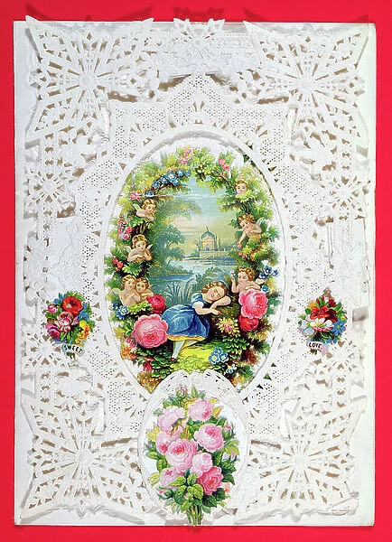 Sweet Love. Victorian Valentine card