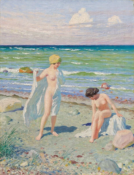 After the swim (oil on canvas)