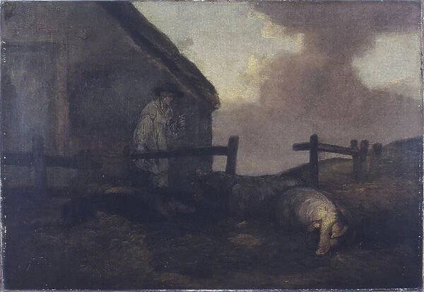 Swineherd (oil on canvas)
