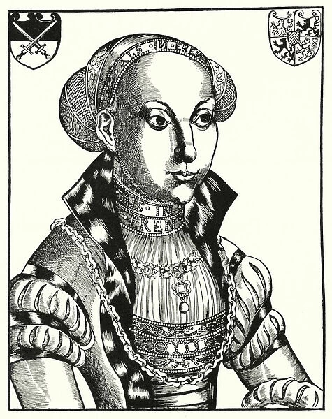 Sybille of Cleves, consort of John Frederick I, Elector of Saxony (engraving)