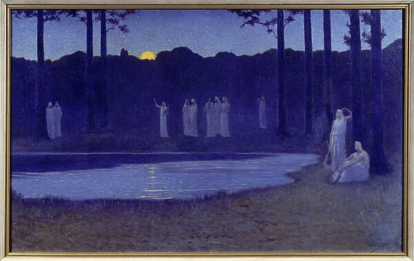 Symbolism: 'Chants de nuit'Painting by Alphonse Osbert (1857-1939