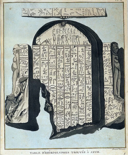 Table of hieroglyphs found in Axoum (Aksoum) - in '