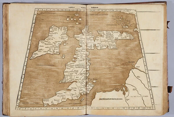 Tabula Prima Europa, from Geographie opus novissima traductione e Grecorum archetypis