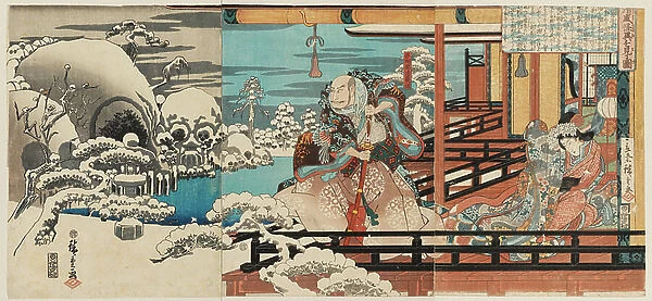 Taira no Kiyomori Haunted by Spectres, 1843-45 (woodblock print, with bokashi)