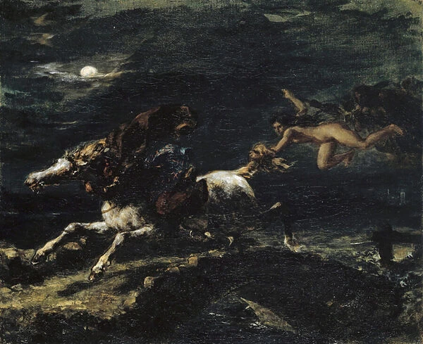 Tam O Shanter Pursued by the Witches, 1849 (oil on canvas)