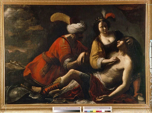 Tancrede et Herminie. Episode de la Jerusalem Delivree (1581) de Le Tasse (Torquato Tasso, 1544-1595). Peinture de Rutilio Manetti (1571-1639), huile sur toile. Art italien (Sienne), 17e siecle, art baroque