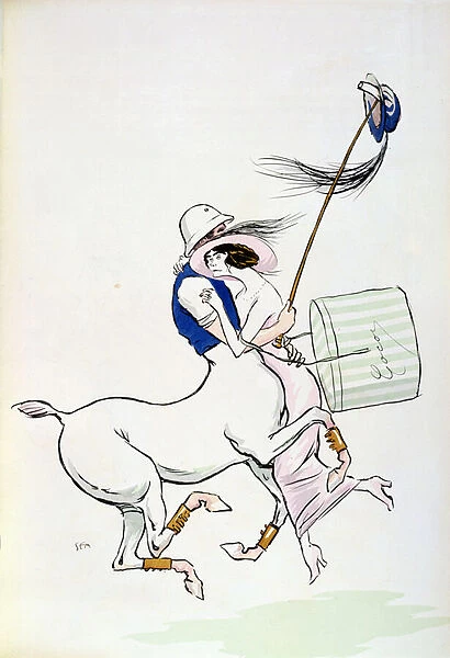 Tangoville sur Mer, caricature of Coco Chanel (1883-1971) dancing with Arthur