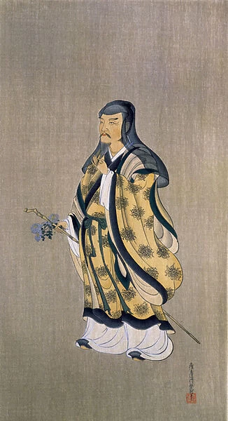 Tao Qian (Tao Yuanming) (365-427), illustration from the magazine Kokka