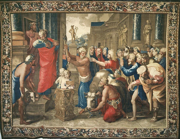 Tapestry depicting the Acts of the Apostles, the Sacrifice of Lystra, woven at the