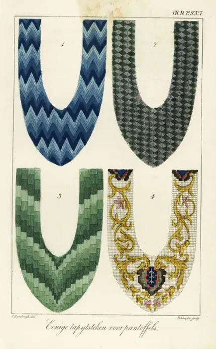 Framed Print : Tapestry patterns for slippers