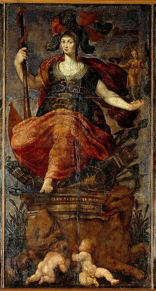 Tapestry of the Seven Leathers, 1586: Allegory of Rome. Mythical Roman heroine