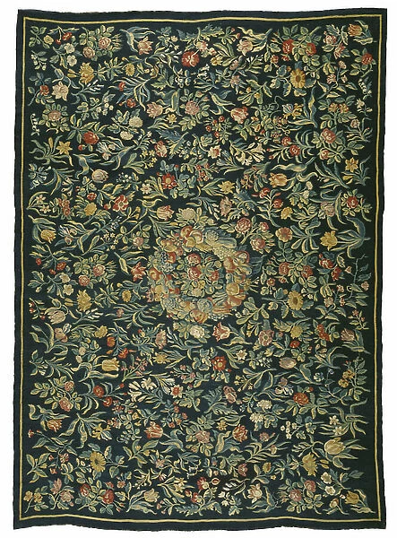 Tapestry table carpet, from Amsterdam (wool and silk)
